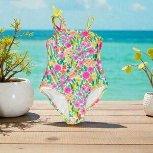 Cat & Jack Floral One Piece Swimsuit  (Small 6-7)